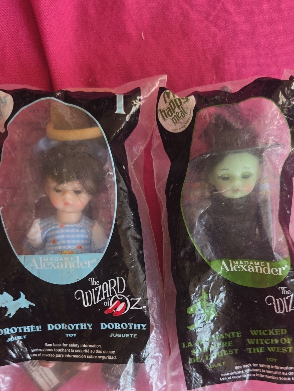 Madame Alexander Wizard of Oz Dorothy & Wicked Witch Dolls Pink Black Green